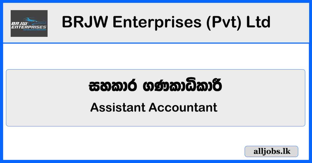 Assistant Accountant - BRJW Enterprises (Pvt) Ltd Vacancies 2023