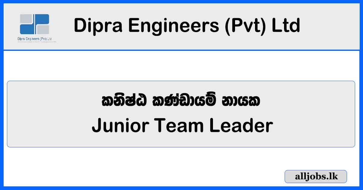 Junior Team Leader - Dipra Engineers (Pvt) Ltd Vacancies