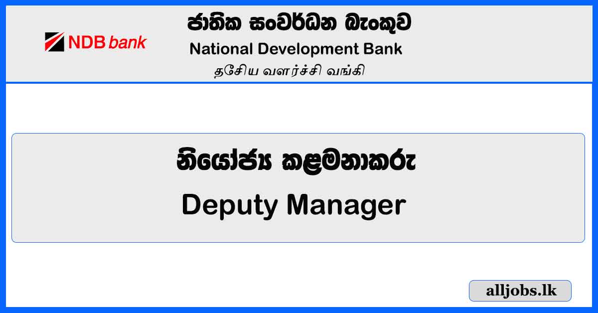 Deputy Manager (Card Issuance & Customer Experience) – National Development Bank Vacancies