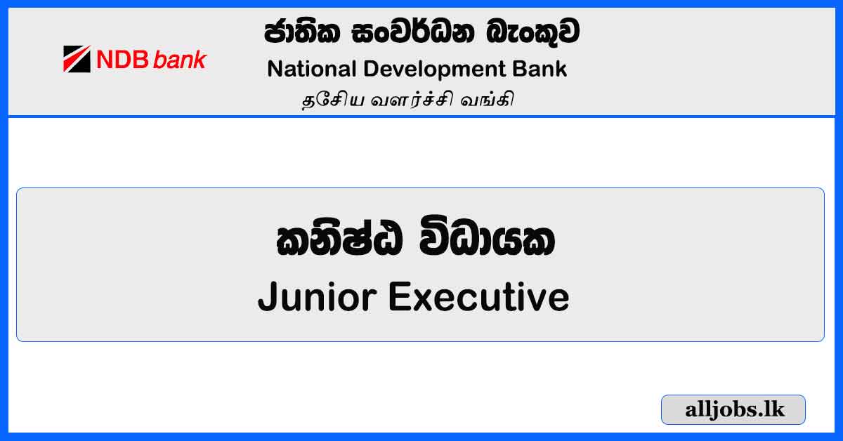 unior Executive (Wholesale Banking) – National Development Bank Vacancies