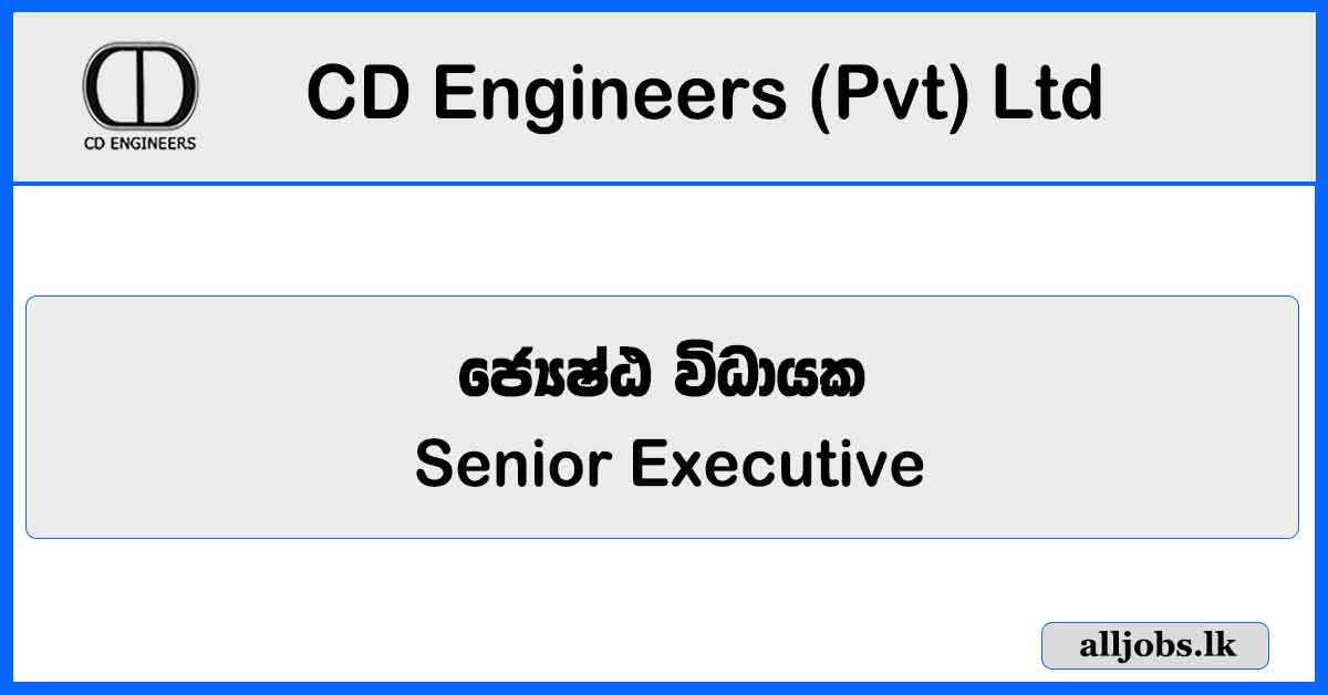 Senior Executive - CD Engineers (Pvt) Ltd Vacancies