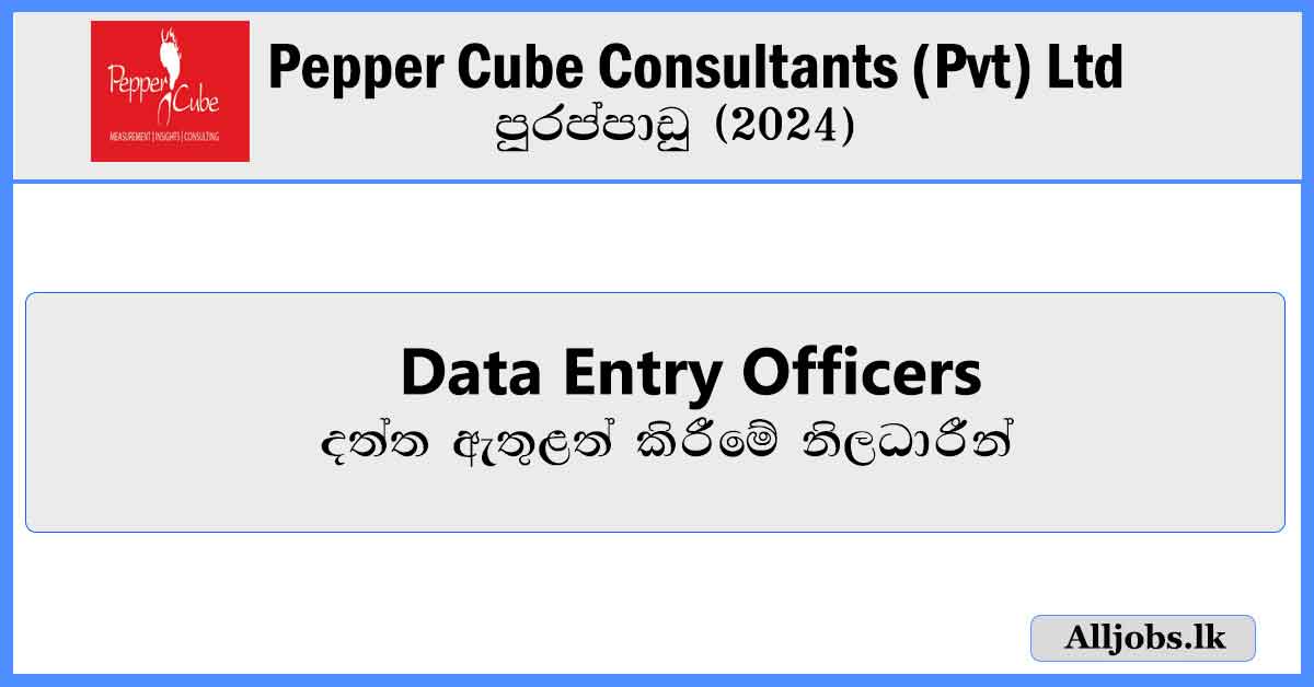 Data-Entry-Officers-Pepper-Cube-Consultants-(Pvt)-Ltd-Vacancies-2024-alljobs.lk