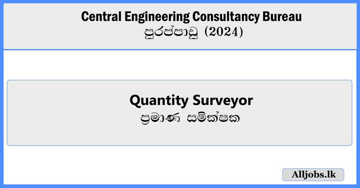 Quantity-Surveyor-Central-Engineering-Consultancy-Bureau-(CECB)-Vacancies-2024-alljobs