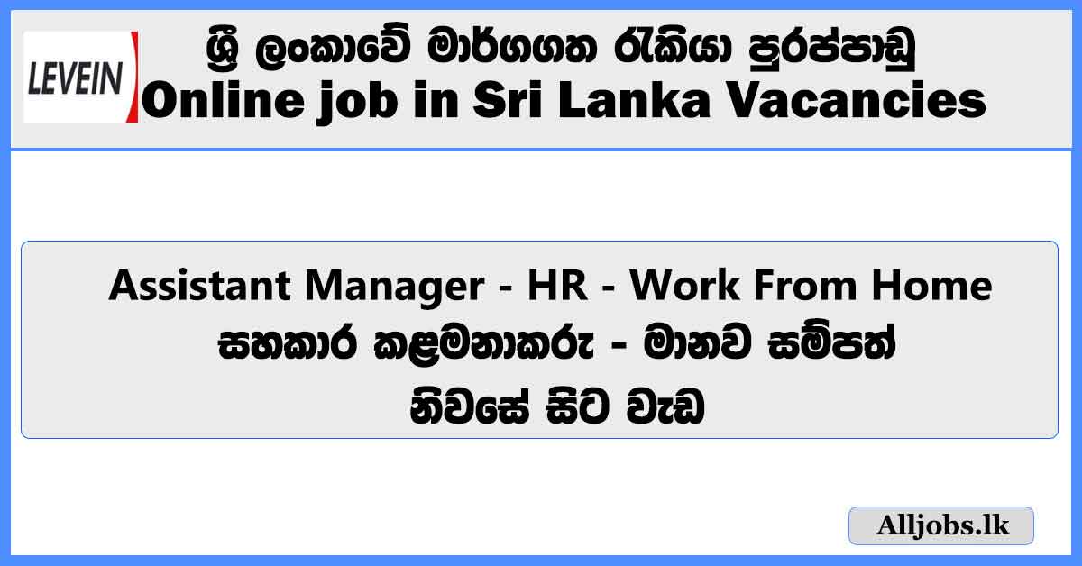 Assistant Manager - HR - Work From Home - Online job in Sri Lanka ...