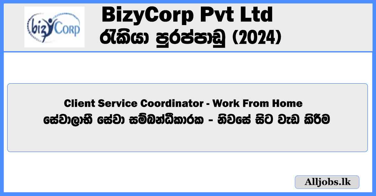 client-service-coordinator-work-from-home-bizycorp-pvt-ltd-job-vacancies-2024