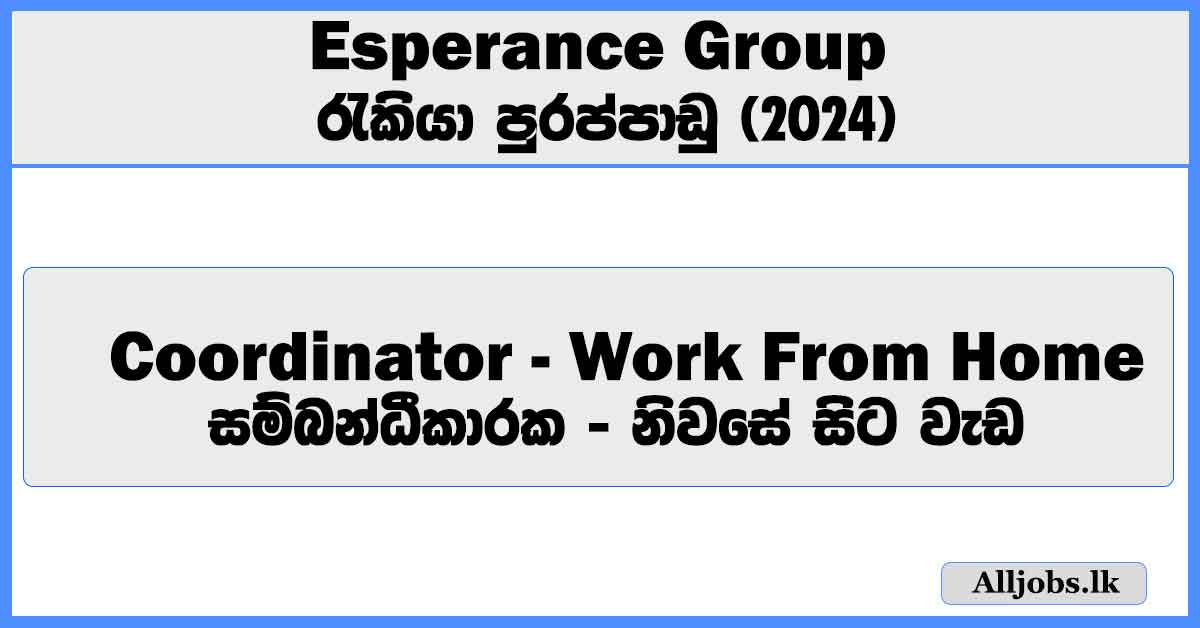 coordinator-work-from-home-esperance-group-job-vacancies