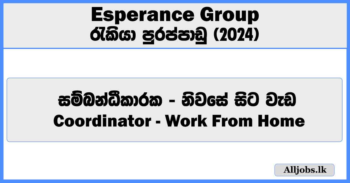 coordinator-work-from-home-esperance-group-job-vacancies