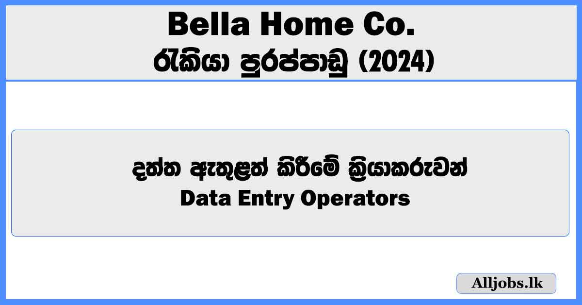 data-entry-operators-bella-home-co-job-vacancies