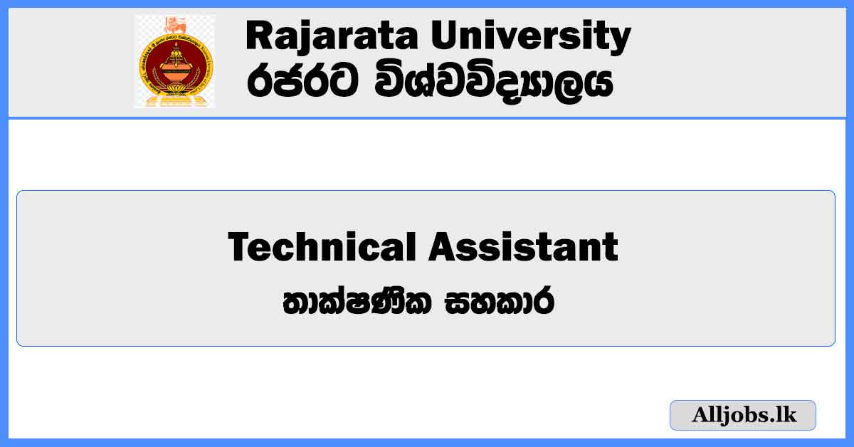 technical-assistant-rajarata-university-job-vacancies